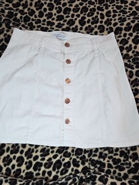 Celebrity Pink White Button-Front Mini Skirt
